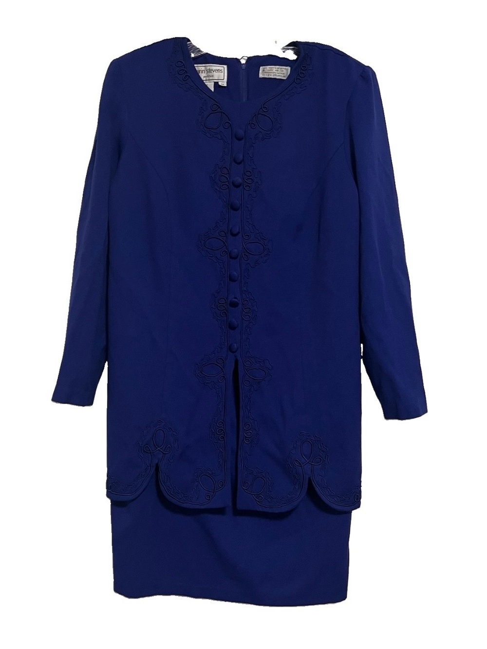 Vintage Karin Stevens Petite Women's 14 Violet Long Sleeve Tunic W/ Skirt Dress